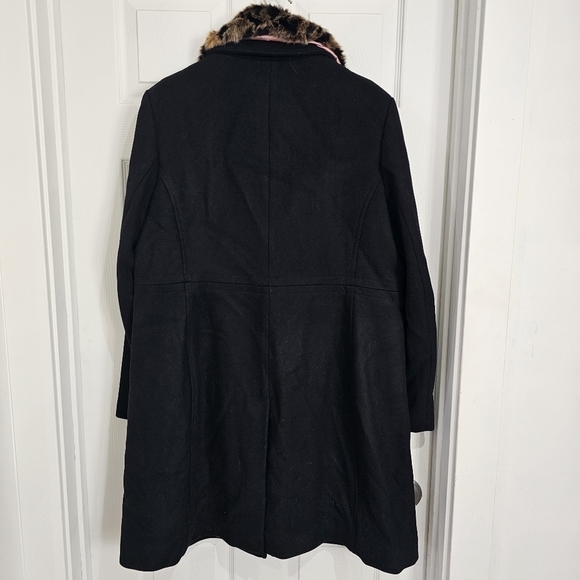 Kate Spade Cheetah-Print Faux Fur Collar Coat - Picture 3 of 8